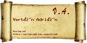 Vertán Adrián névjegykártya